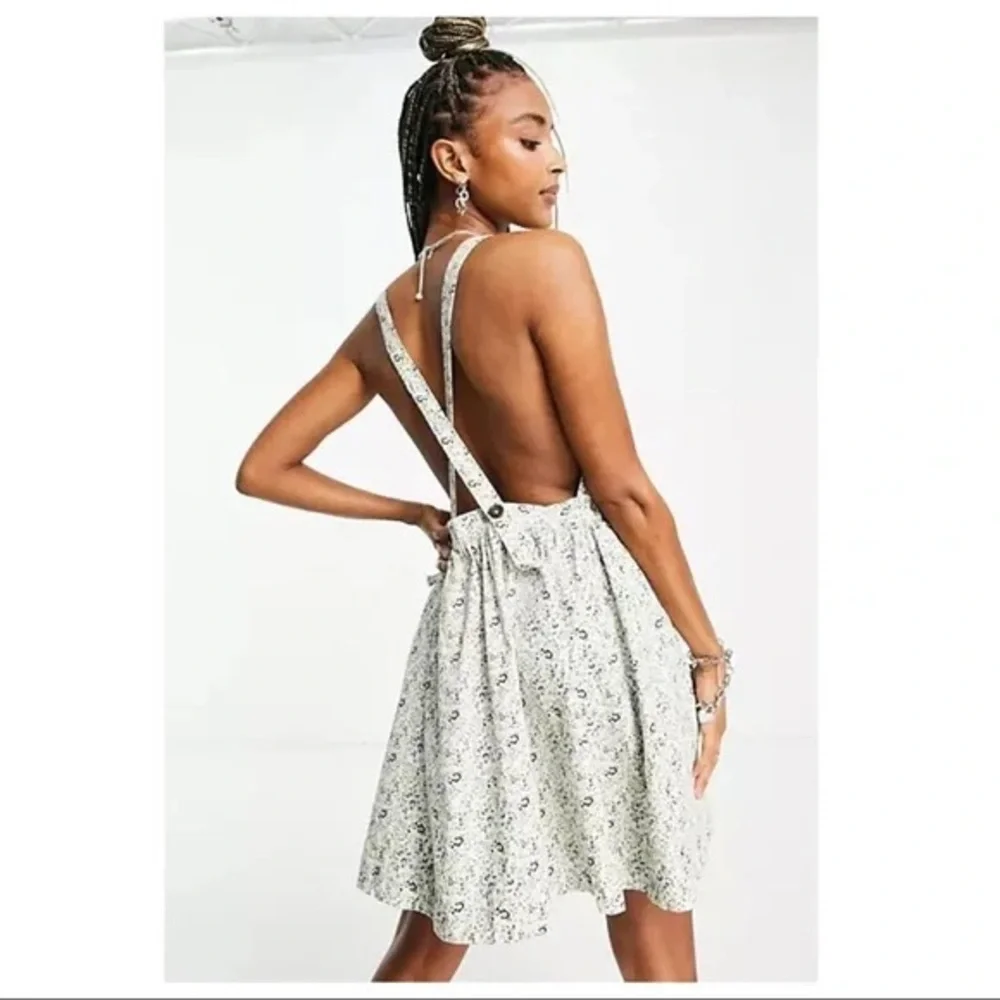 FREE PEOPLE BOHO FLOWY MINI DRESS BOHEMIAN PRINT POCKETS A3C - Picture 4 of 16